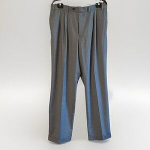 Ralph Lauren 36 x 32 Gray Glenn Plaid Pleated Cuffed Dress Pants “Ralph”
